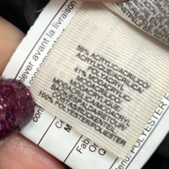 Rachel Roy Black Coat Blue Faux Fur Trim Size S - Picture 6 of 7